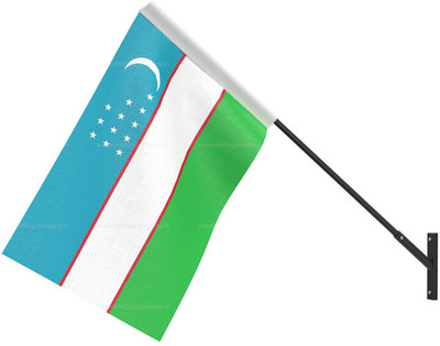 The Flag Company The Flag Company Uzbekistan Flag - Wall Mounted | Flag Size - 12inch x 18inch Rectangle Outdoor Flag(Polyester, Pack of 1)