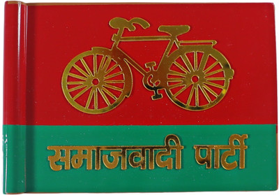 Krishna Art Flc Samajwadi Party Flag Rectangle Car Window Flag(Plastic)