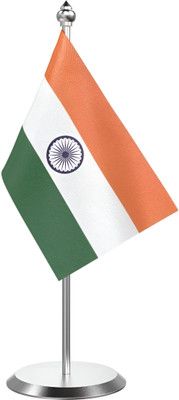 Uniqorn Enterprises indian table flag Rectangle Table Miniature Flag(Polyester)