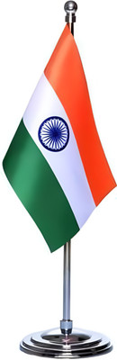 Unicorn Enterprises India Rectangle Table Miniature Flag(Polyester, Metal)