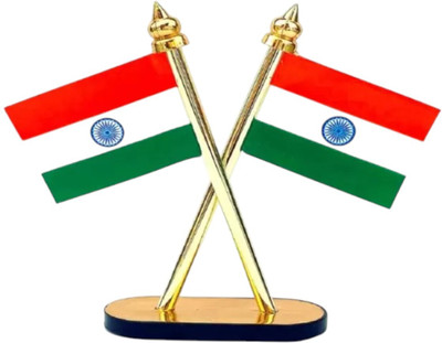 WOLCH Indian Flag Rectangle Car Dashboard Flag(Nylon)