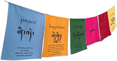 SCORIA PRAYER FLAG Rectangle Car Dashboard Flag(Cotton)