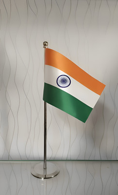 Uniqorn Enterprises India Rectangle Table Miniature Flag(Polyester)