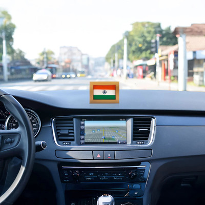 Luv My India India Rectangle Car Dashboard Flag(Cotton)
