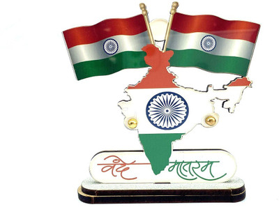 STAR SHINE Indian Flag Rectangle Car Dashboard Flag(Nylon)