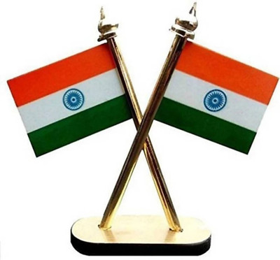 Adwotiz Indian Flag Rectangle Car Dashboard Flag(Plastic, Pack of 1)