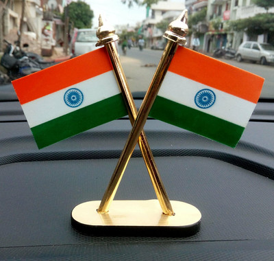 OPZET INDIA India Flag Double Sided Wind Car Dashboard Flag(Plastic)