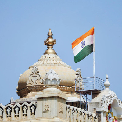 Luv My India India Rectangle Outdoor Flag(Cotton)