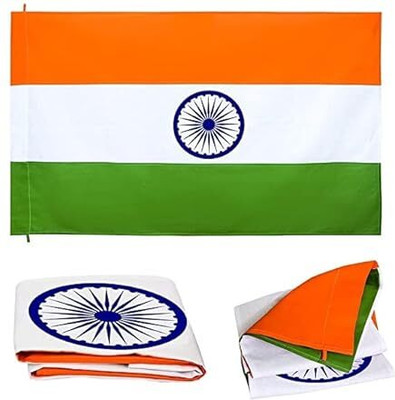 Vartanu Indian Rectangle Outdoor Flag(Satin) deal from flipkart
