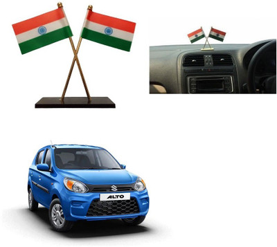 SPREADX Car Dashboard Idols India Flag double Indian flag Universal for Hyundai i10 Nios Double Sided Wind Car Dashboard Flag(Paper, Metal)