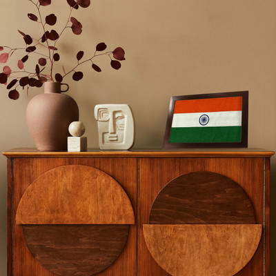 Luv My India India Rectangle Table Miniature Flag(Cotton)