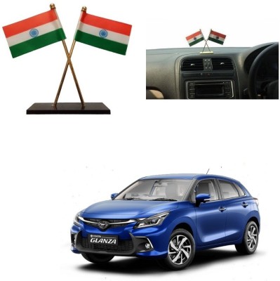 SPREADX Car Dashboard Idols India Flag double Indian flag Universal for Hyundai i10 Nios Double Sided Wind Car Dashboard Flag(Paper, Metal)