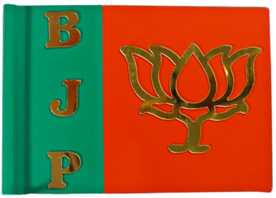 Krishna Art Flc BJP Flag Rectangle Car Window Flag(Plastic)