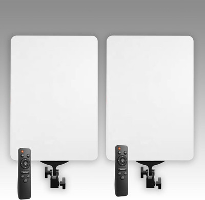 FKU (PACK 2) 24 inch Studio Photography Lights, Camera LED Video Soft Light Panel Flash(Black)