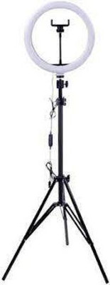 SUNWARE 10 Inch Ring Light With Cell Phone Holder For Live Stream Light Ring Flash Flash(White, Yellow)