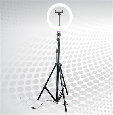 Delight 10 “ Selfie LED Ring Light 7ft Tripod Stand live video Stream Phone Holder Flash(White)