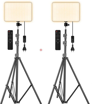 WHEELZ&MOUNTZ LED Soft Light Panel for Photography 2700K-5700K CRI95 with Remote 7FT Pack of 2 Flash(Black)