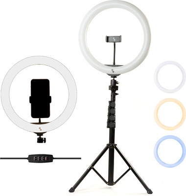nine16 Loop 13 Inch Ring Light With Axis Tripod, Reels Set, 3 Modes, Video Maker Ring Flash(White)