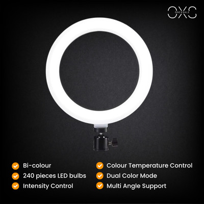 OneXsale Ring Light Photography Selfie LED 10 Inch with 7 feet Tripod Stand Ring Flash(White)
