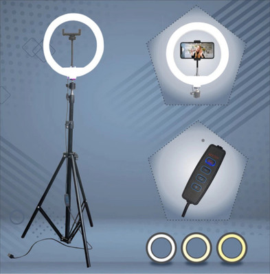 ZAXART Professional 10 inch with Stand for YouTube | Photo Shoot Tripod, Tripod Kit Ring Flash(White&Black)