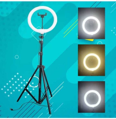 TRIESHO 10 “Selfie Ring light with 7 ft tripod stand Kit for Instagram Reels & Shooting Ring Flash(White)