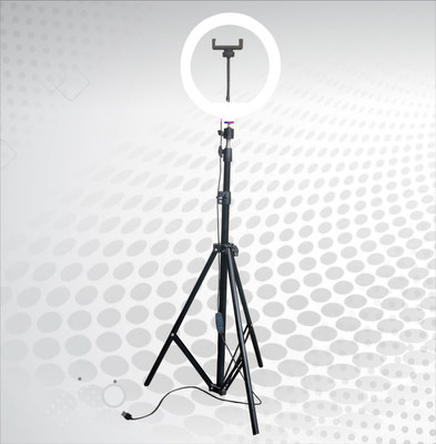 airtech 10 Inches Big LED Selfie Ring Light for Smartphone to Capture Your Photo and Video at Tiktok, Musically and Other App with long 7 feet extendable Stand Ring Flash Ring Flash(White)