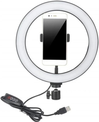 AGH 12 Inch LED Selfie Ring Light with Mobile Holder | 3 mode Ring Flash Ring Flash(White)