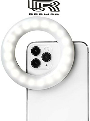 RPPMSP Pocket Size mini High Bright 36 LED Clip on Selfie Smartphone Ring Light RP-06 Ring Flash(White)