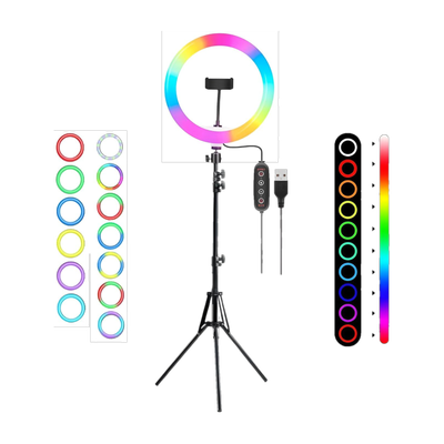 DIGITEK DRL-14C RGB 31cm LED Ring Light with 5 feet Stand for Photo & Video Shoot & More Ring Flash(Multicolor)
