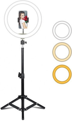 ZAXART 12 inch Selfie LED Ring Light, phone Holder, 7Feet Long Stand long collar Ring Flash(White&Black)