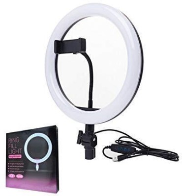 Teksqr 10 inchLED Selfie Ring Light with Mobile Holder for PhotoVideo| 3 mode Ring Flash(Multicolor)