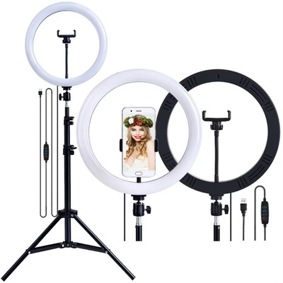 OneXsale 10 inch Ring Light with 7 feet Tripod Stand Ring Flash(White)
