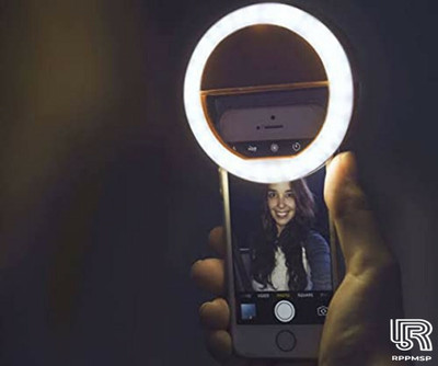 RPPMSP Top Selling Portable LED Ring Selfie Light 3 Level of Brightness RP-18 Ring Flash(White)