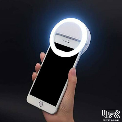 RPPMSP Rechargeable LED Mini Selfie Flash Ring Light Ring Flash RP-05 Ring Flash(White)