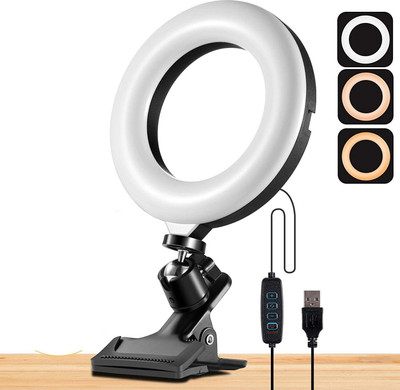 TechBlaze 6 Inch LED Selfie Ring for Computer Video Conference Zoom Lighting for Desk Ring Flash(Multicolor)