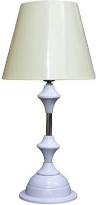 Aswal Handicraft White Metal Base with ream Cotton Fabric Shade Table Lamp(53 cm, Beige) Table Lamp(53 cm, White)