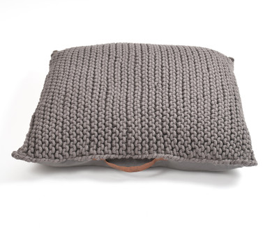 HOMZZ Home Décor Polyester Fibre Solid Floor Cushion Pack of 1(Dark Grey)