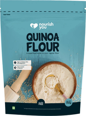 Nourish You Quinoa Flour | Gluten Free Atta | Enriched with Dietary Fibre, Protein(0.75 kg)