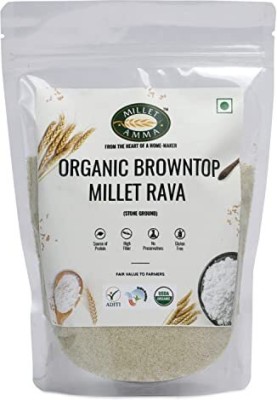 MILLET AMMA Organic & Unpolished Browntop Millet Rava, Suitable for Multiple Recipes, Gluten(1 kg)