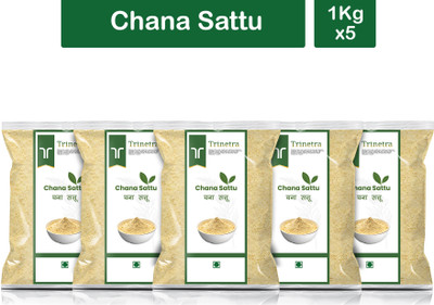 Trinetra Chana Sattu (Roasted Chana Powder)- 1Kg Each (Pack of 5) 5000g(5 kg, Pack of 5)
