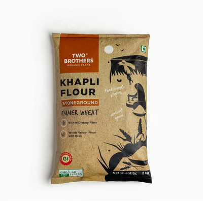 Two Brothers Organic Farms Khapli (Emmer Long Wheat) Atta, Stoneground(2 kg)