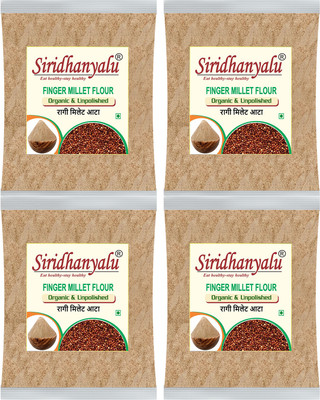 siridhanyalu Organic Ragi/Finger Millet Flour: Gluten-free, Non-GMO,Protein-Rich Powder(3.8 kg, Pack of 4)