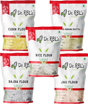 Dr. RBL's Corn Flour Mixed Grain Sattu Bajra Flour Jau Flour Rice Flour Combo Pack of 5(2.5 kg, Pack of 5)