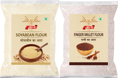 Sambhojanam Best Quality Combo of Ragi Atta & Soyabean Atta 900 gm Each(1.8 kg, Pack of 2)