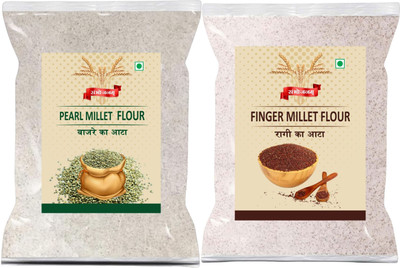 Sambhojanam Best Quality Combo of Ragi Atta & Bajra Atta 900 gm Each(1.8 kg, Pack of 2)