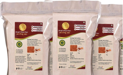 Kedars Product Khapli Wheat Flour/Emmer wheat flour, Low gluten Wheat flour, Gahu flour 3 kg(3 kg)