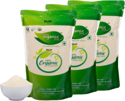 Pearl Organic Fresh SUJI(3 kg, Pack of 3)