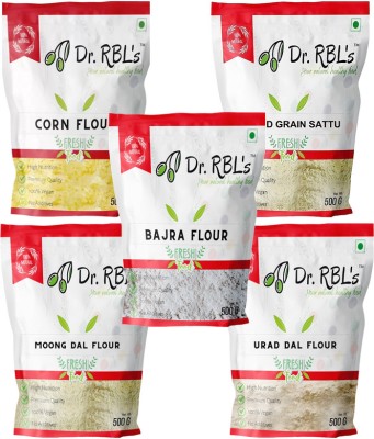 Dr. RBL's Corn Sattu Moong Dal Urad Dal Bajra Flour Combo Pack of 5(2.5 kg, Pack of 5)