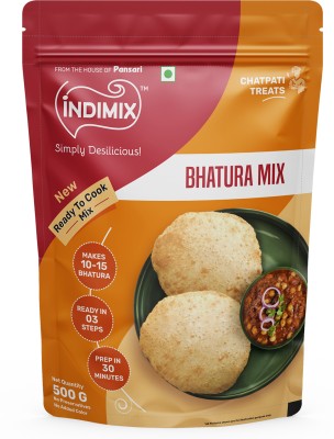 INDIMIX Instant Ready to Cook Bhatura Mix / Atta | Ready In 3 Steps | Healthy & Tasty(500 g)