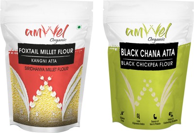 Amwel Combo of Foxtail Millet Flour 450g + Black Chickpea Flour 450g(0.9 kg, Pack of 2)